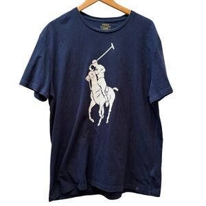 Polo Ralph Lauren Men's Navy Blue Big Pony T‎ Shirt Classic Fit Size L